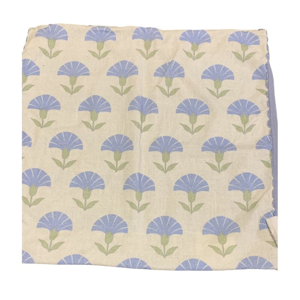 Nicole Miller Artelier Floral Cotton Pillowcase Cover 19"x17.5" Blue Green Cream